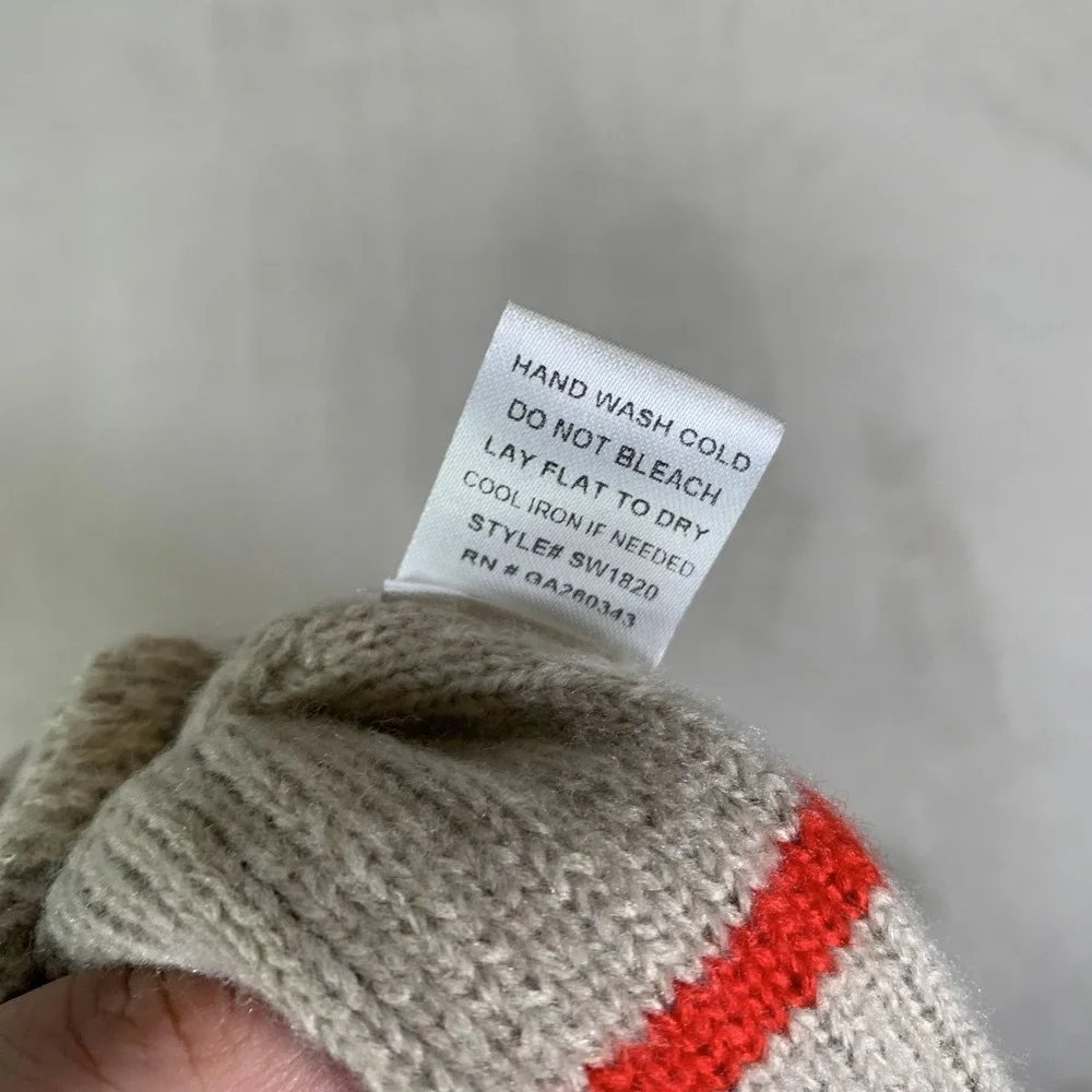 Sweet Lovely By Jen Sweater Vest Womens M/L Beige Taupe V Neck Striped Knit NEW - Picture 10 of 11